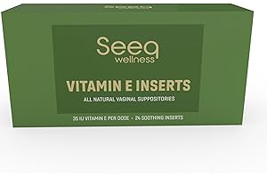 Seeq Wellness Vitamin E Suppositories - Vaginal Dryness and Iritation Relief - Menopause Support - All Natural Feminine Care - 35 IU - 24 Count