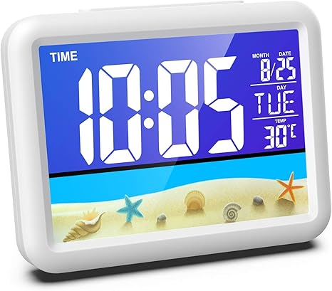 Amazon Co Jp 目覚まし時計 置き時計 クロック時計 大音量 Led カラースクリーン デジタル温度計 アラーム スヌーズ機能 温度 時間 月日 曜日 16都市時間表示 Usb給電 電池 アラーム センサー バックライト 多機能 ホーム キッチン