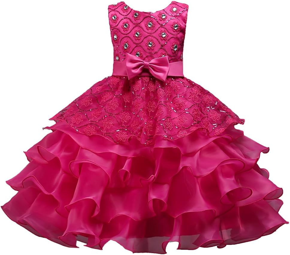 Girls Special Occasion Dresses Kids Ruffles Lace Party Wedding Dress
