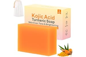HOYEHOLA Kojic Acid Turmeric Soap Bar - Dark Spot Remover for Face Even Skin Tone, Moisturizing & Nourishing Natural Ingredients