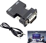 MEKEET HDMI to VGA Converter 1080P 60Hz with 3.5mm Audio Adapter Male to Female view 1