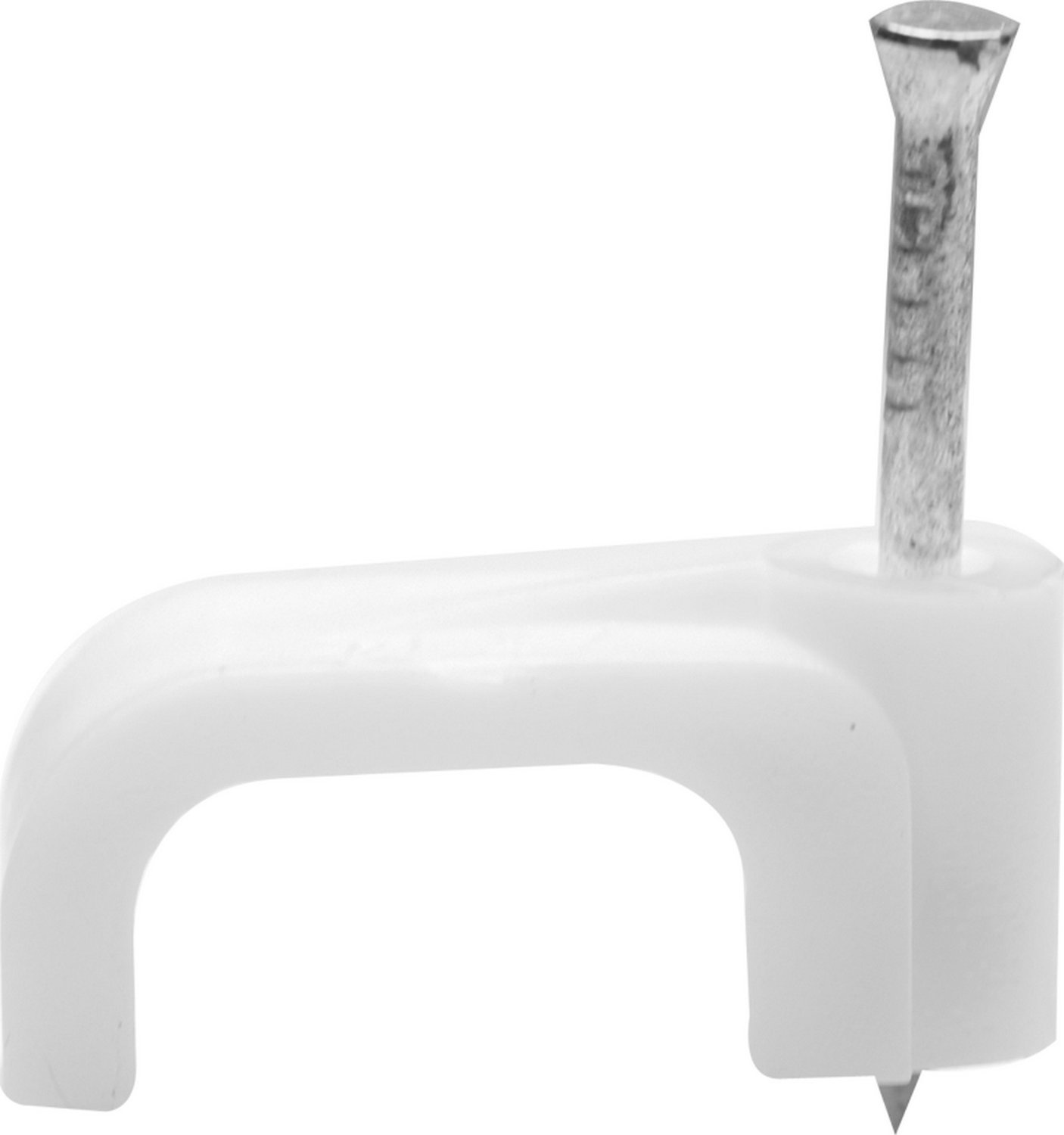 Merriway BH02195 (100 Pcs) Twin and Earth Flat Cable Clip, White 6 mm - Pack of 100 Pieces