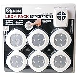 LED Wireless Puck Lights with Remote and Batteries - 6 Pack