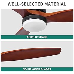 YITAHOME 52 Inch Low Profile Ceiling Fan with Light