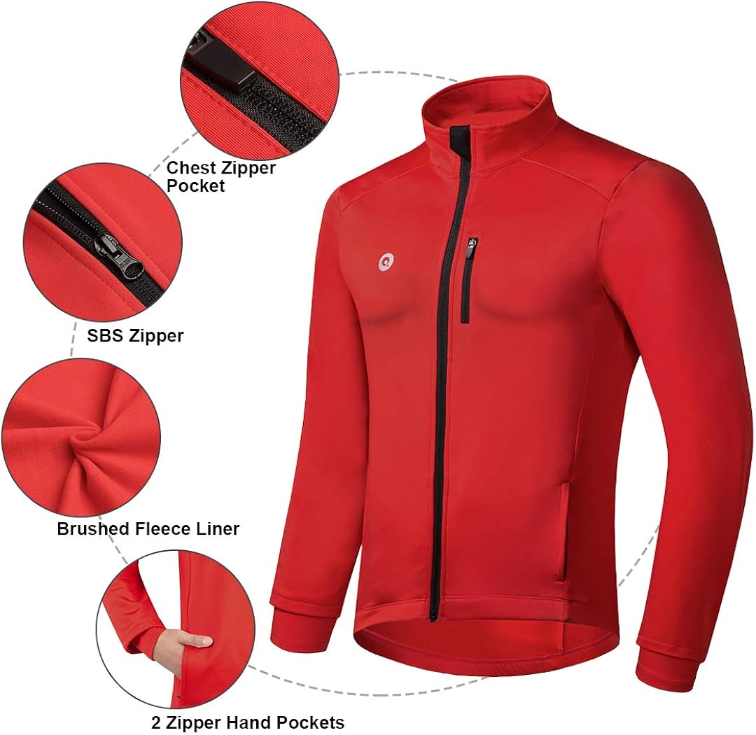 Przewalski Cycling Bike Jackets for Men Winter Thermal Running Jacket Windproof Breathable Reflective Softshell Windbreaker : Clothing