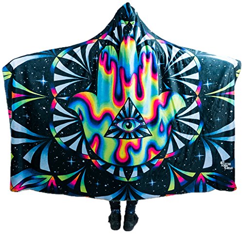 Electro Threads Hooded Blanket - Positive Vibes (Trippy Hamsa, Sherpa)