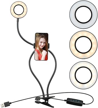 Selfie Ring Light with Cell Phone Holder Stand