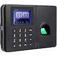 Sonew Biometric Fingerprint Password Time Attendance Machine Employee Checking-in Recorder Recognition Device Access Control 2.4in High-Definition Color LCD Screen Attendance Controller(US Plug)