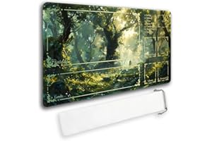 MATPYOS Durable MTG Playmat TCG Playmat with Zone and Locking Edges for MTG Gaming - Includes Waterproof Storage Bag (playmat (2),with Zone)