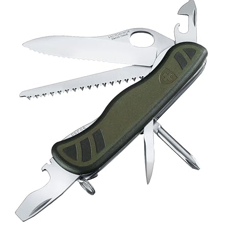 Victorinox Taschenmesser Schweizer Soldatenmesser 08 (10 Funktionen, Grosse Einhand-Feststellklinge)