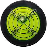 GEONASSUR 30mm Circular Bullseye Bubble Level, Aluminum, Black | 30 x 8 mm aluminum housing, 0.25 degree/2 mm sensitivity, clear grid, for RVs, trailers, cameras and machinery