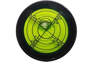 GEONASSUR Aluminium High Precision Horizontal Leveler Bead Bubble Level Tool Circle Round Diameter 1.2 Inch 30mm (Black,Green)