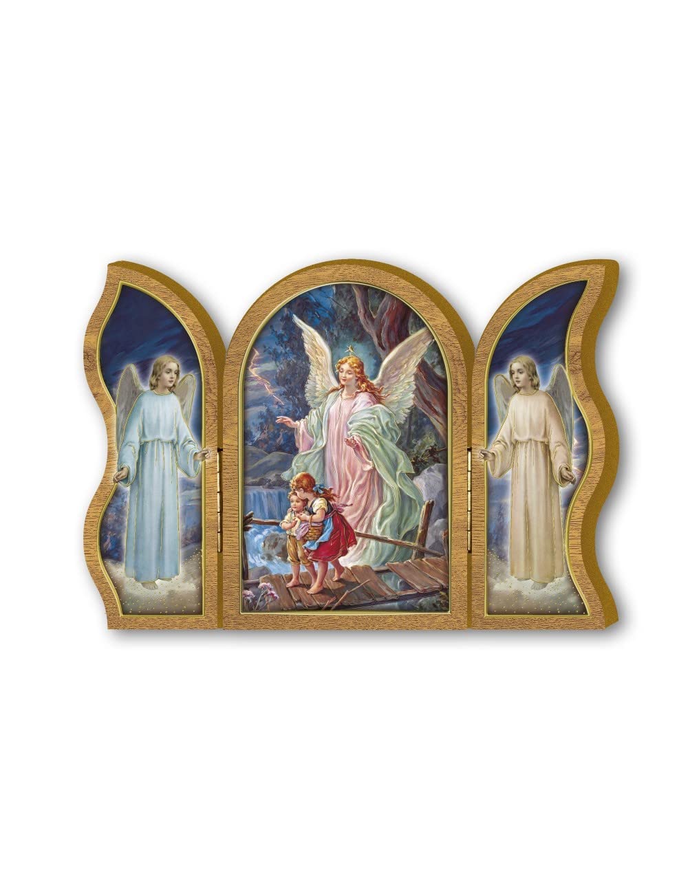 BONELLA BROTHERS Bonella Brothers | Devotional wooden triptych of the Angel on the bridge 6x9cm | Made in Italy