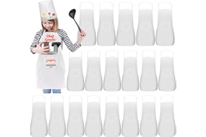 Ecoofor 24 Pieces Kid Aprons Chef Aprons with Pocket Children Chef Apron for Boys Girl's Baking Painting Wear (Ages 5-12)