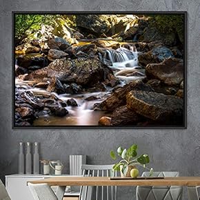 signwin Framed Canvas Wall Art Forest Rivers Group...