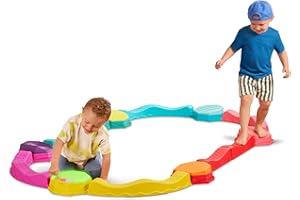 B. toys – Balance Beam for Kids – Musical Games & Activities – 5 Sensory Stones, 8 Wavy Beams & 1 Musical Pod – Indoor & Outdoor Active Play – 3 Years + – Balance & Groove Set