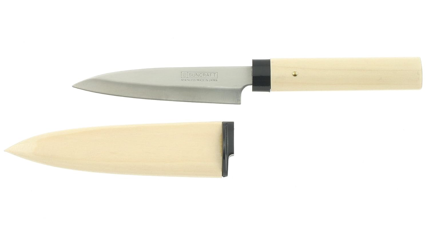 Kotobuki Fruit Knife with Wood Cover, Natural Fruit