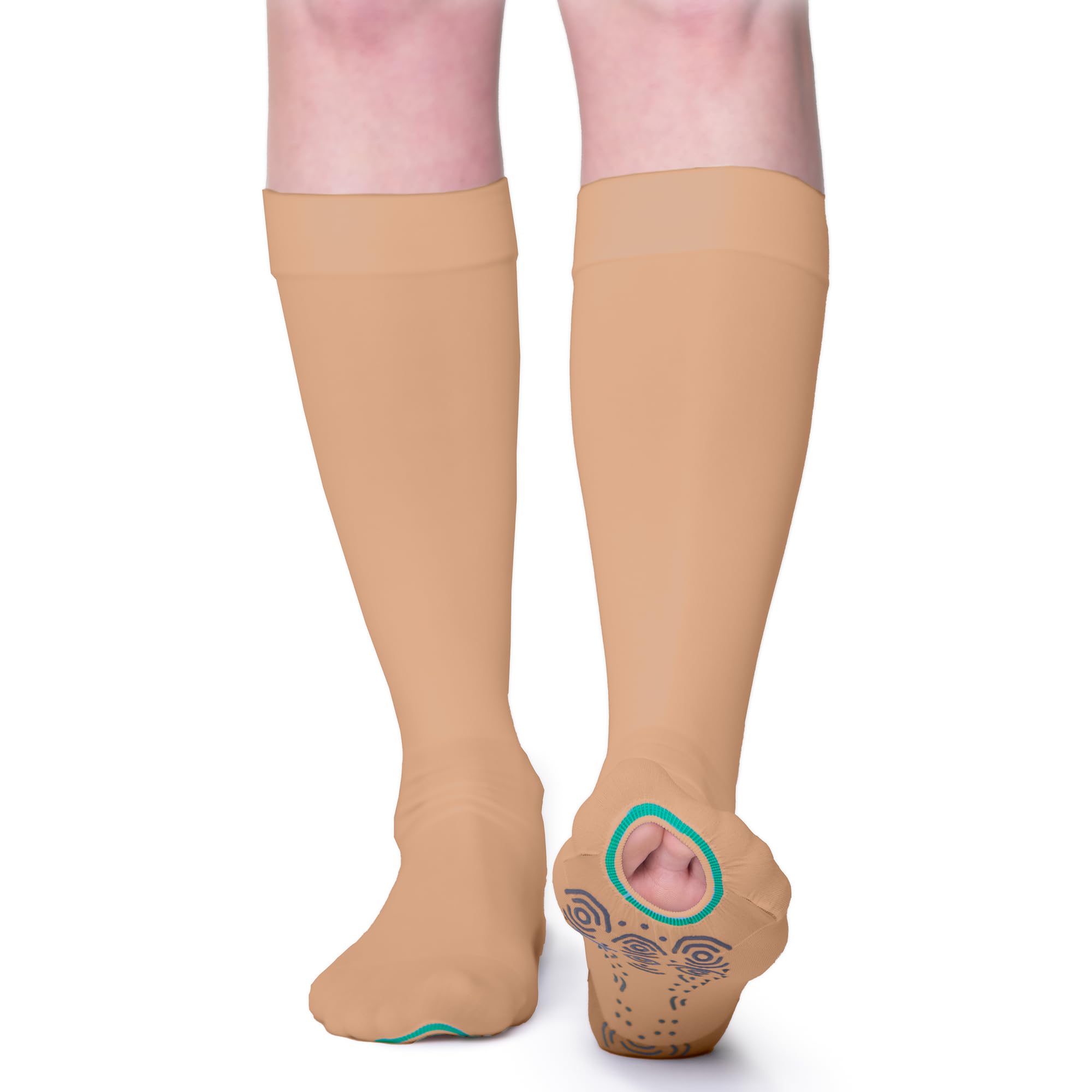 FITLEGS AES Grip, Below Knee - Medium - Beige