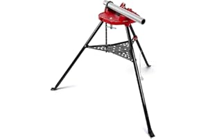 EcoExplorer Tripod Pipe Chain Vise Stand, 1/8"-6" Pipe Capacity, Portable Folding Steel Legs, Grab, Support, and Bend Pipes, For Factory, Workshop, and Home Use