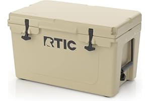 RTIC 45 qt Hard Cooler Insulated Portable Ice Chest Box for Beach, Drink, Beverage, Camping, Picnic, Fishing, Boat, Barbecue