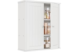 Shintenchi Bathroom Wall Medicine Cabinet with 2 Door,Bathroom Storage Organizer Over The Toilet,Space Saving Storage with 3-