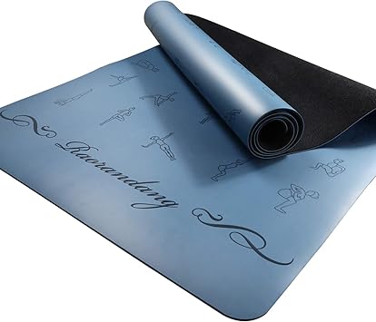 RaoRanDang Non Slip Yoga mat with Instructions Poses Eco Friendly Rubber for Hot Yoga and Bikram, Free Carry Bag 72