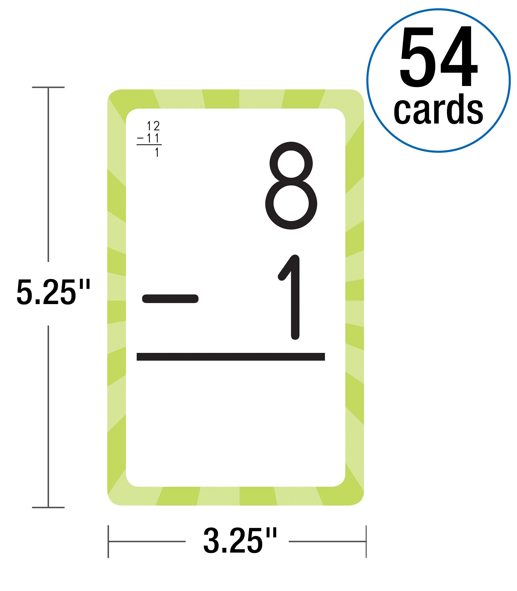 Carson Dellosa 54 Subtraction Flash Cards, All Facts for Subtracting Through 12, Mathematics Flashcards for Ages 6 and Up, Kindergarten, 1st Grade Learning Activities and Math Games for Kids 5-7