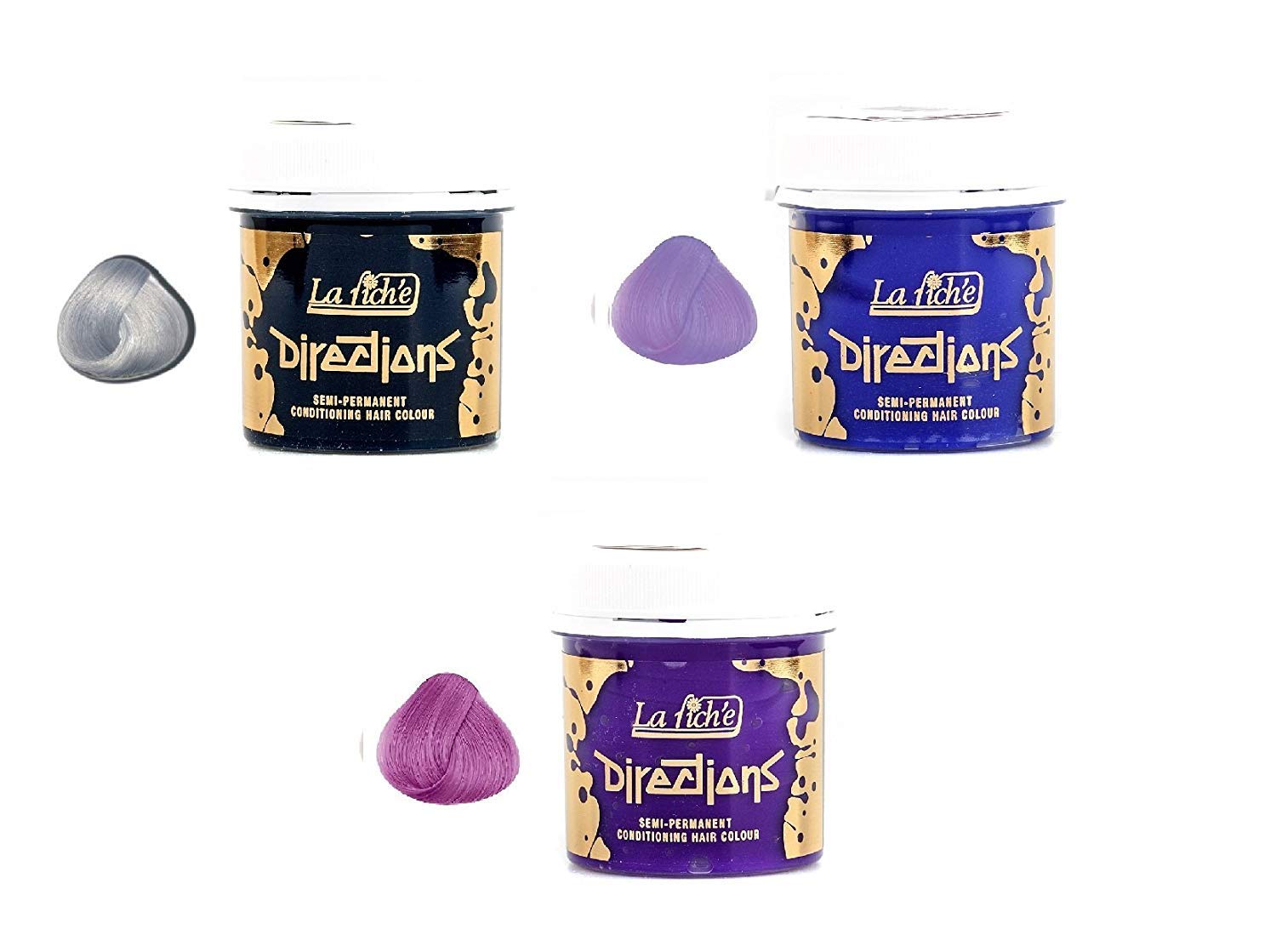 3 X La Riche Directions Semi Permanent Hair Colour Silver Lilac
