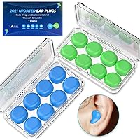 [Latest 2021] Ear Plugs for Sleeping Swimming, 8 Pair Reusable Silicone Moldable Noise Cancelling Earplugs for Shooting…