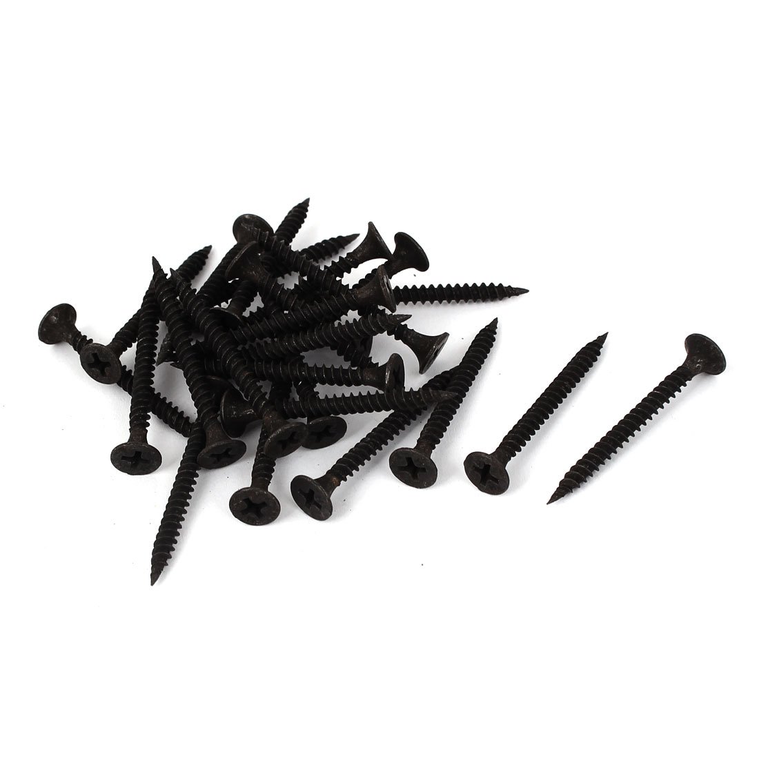 Sourcingmap M3.5x40mm Phillips Flat Head Self Tapping Screws Black 25pcs