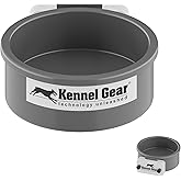 Dog Crate Water Bowl No Spill, 20oz Food-Grade Polypropylene Feeder (Grey) | Secure Crate Mount with Covered Parts, Travel-Ready, Easy-To-Clean Design for Home, Crate Training and Travel
