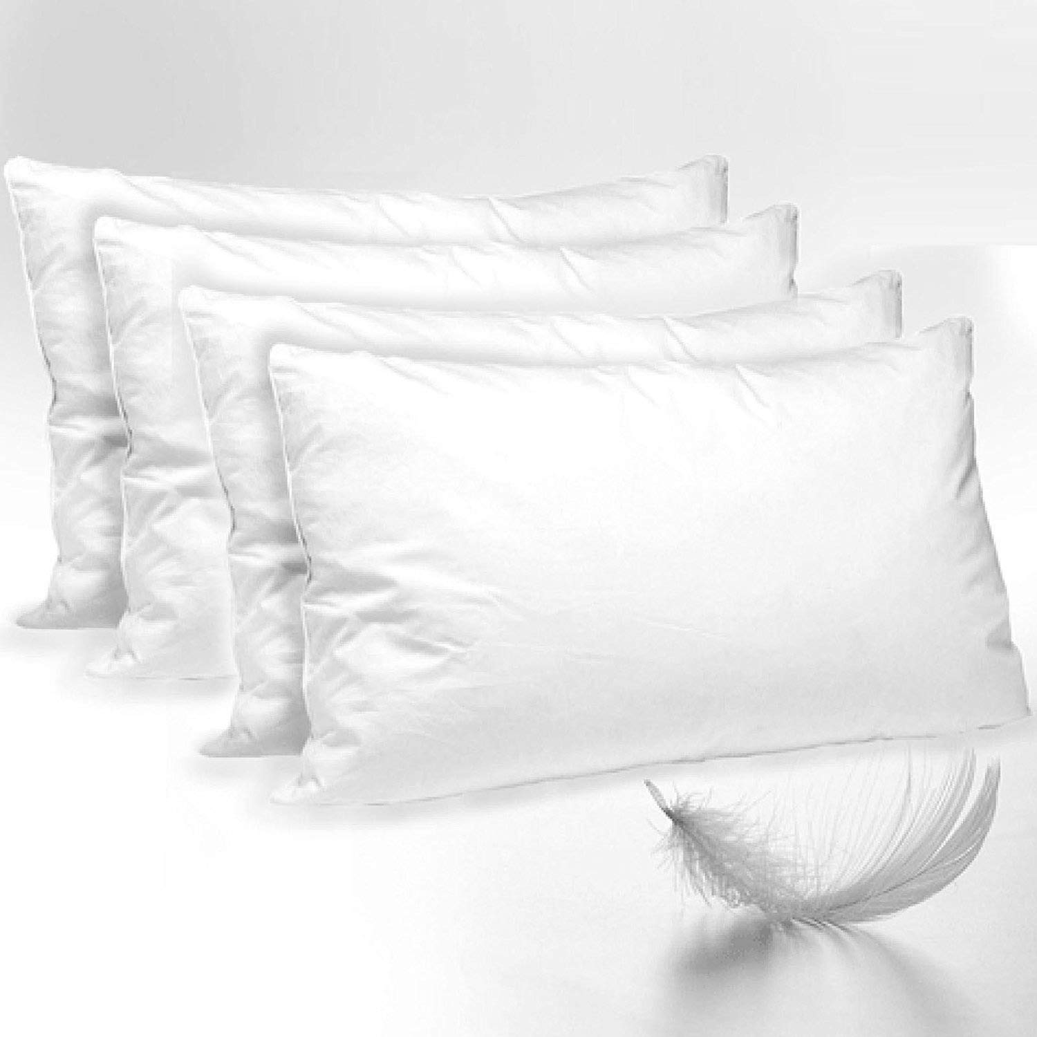 2x Luxury Duck Feather Down Pillows Soft Comfortable High