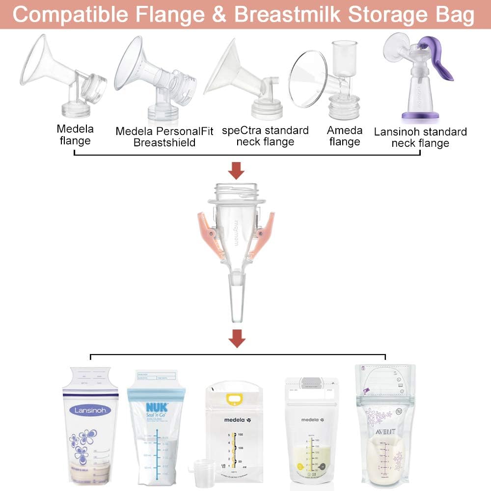 Maymom Narrow Neck (Standard) Breastmilk Storage Bag Adapters for Ameda Pumps to Use with Lansinoh and Nuk Breastmilk Storage Bags by Maymom - Image 4