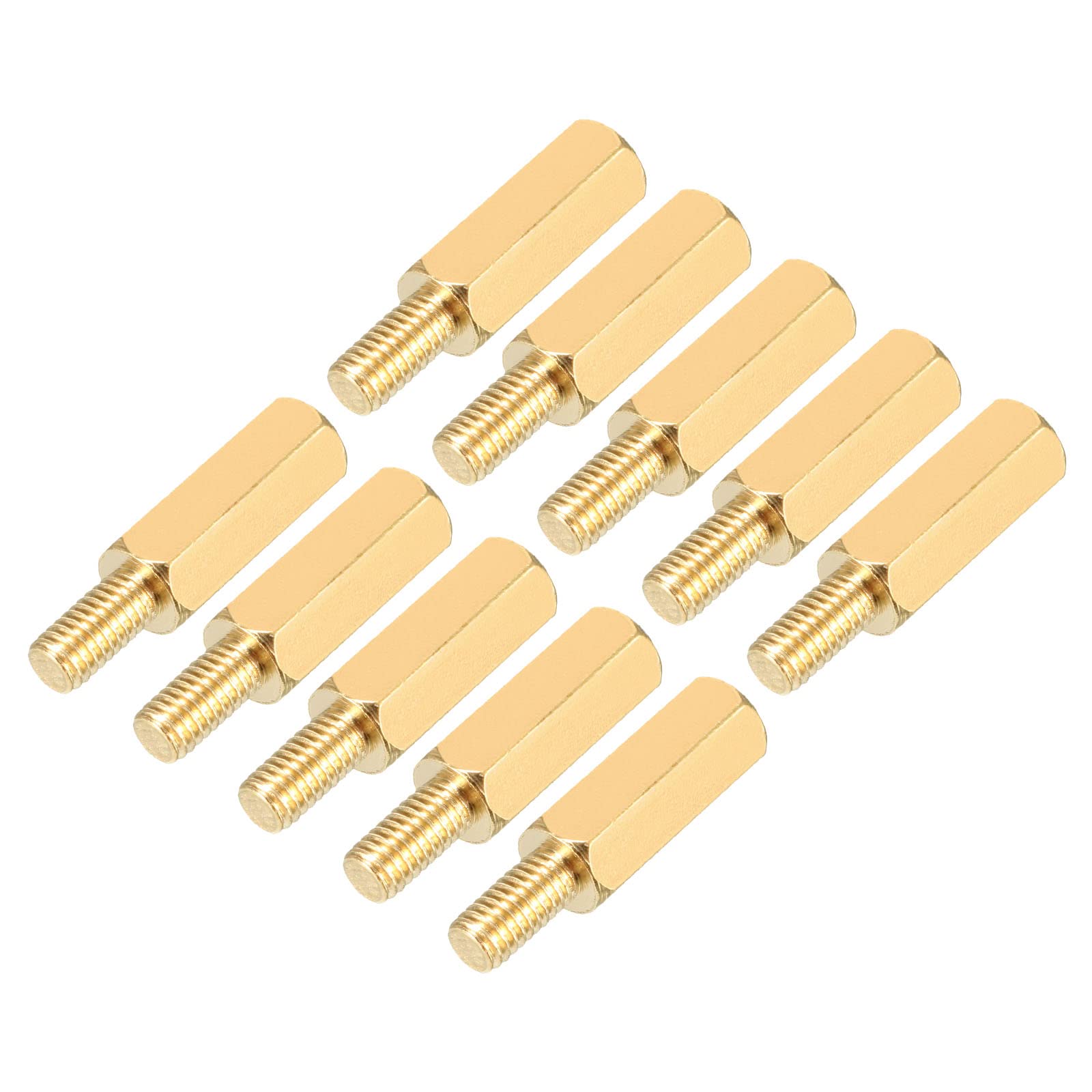 YOKIVE 70 Pcs Brass Hexagon Threaded Spacer, Hex Spacer with Female and Male Thread | Fixing The Motherboard, Great for Electronics Industries (M3 12+6mm)