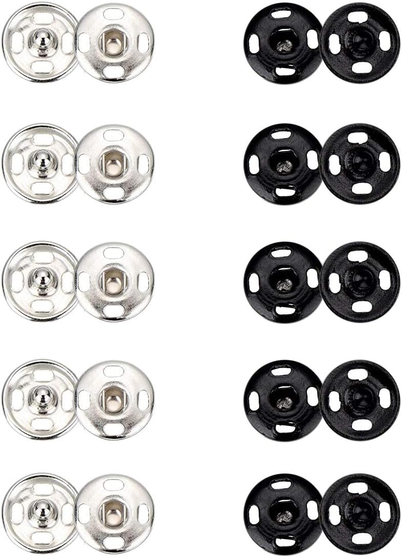 Clothes Hidden Button 100 Sets 10mm Sewon Snap Buttons stainless Steel