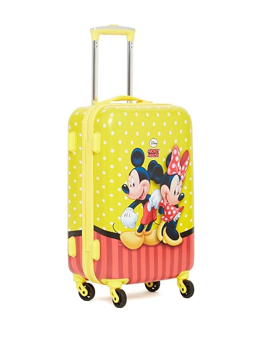 yellow hard luggage