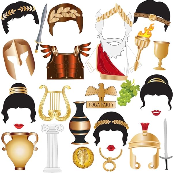 Toga Party Photo Booth Props Bizoerade 27pcs Greek Theme Party