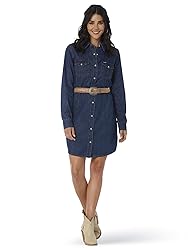 Wrangler womens Retro Long Sleeve Western Denim