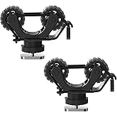 1005 2 PCS Kayak Paddle Holder Track Mount Accessories, Compact Space-Saving Rail Rack with Rubber Rollers, Tool-Free Install & Quick Remove, Compatible with Most Kayak Tracks