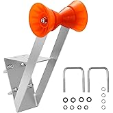 VEVOR Boat Trailer Winch Stand, 2 to 3-inch Winch Posts, Boat Trailer Winch Seat with TPU Orange Roller &amp; U-Bolts, Suitable for Jet Ski, Sailboat, Fishing Boat, Speedboat (Galvanized), Silver