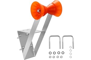 VEVOR Boat Trailer Winch Stand, 2 to 3-inch Winch Posts, Boat Trailer Winch Seat with TPU Orange Roller & U-Bolts, Suitable for Jet Ski, Sailboat, Fishing Boat, Speedboat (Galvanized), Silver