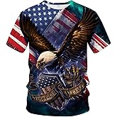 ARORALS Men's Bald Eagle T-Shirt Summer Short Sleeve Tees Tops Animal Theme Shirts Realistic Graphic Shirt