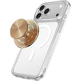 PopSockets Phone Grip for MagSafe, Magnetic Holder- Alum Radial Gold | Removable, For Kindle / Android / iPhone, With Magnet, Metal, Enamel, Top, Gold