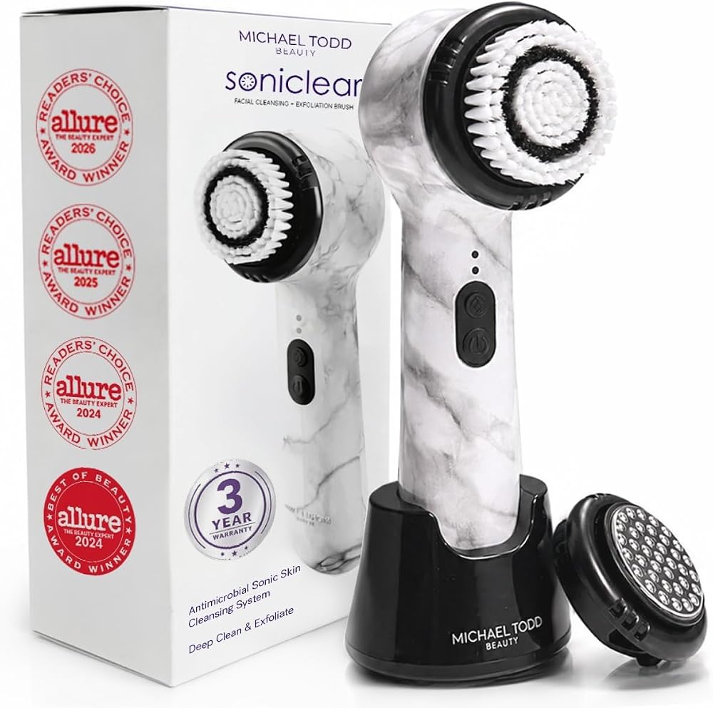 Michael Todd Beauty Soniclear Face Brush 2026 Allure Readers Choice Winner | Sonic Facial Cleansing (no rotating), Exfoliatio