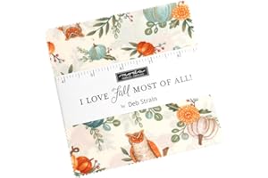 I Love Fall Charm Pack by Deb Strain; 42-5-inch Precut Fabric Quilt Squares