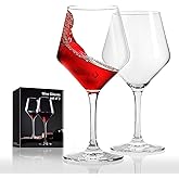 FrutPunch Hand-Blown Crystal Wine Glasses Set of 2, 16OZ, Long Stem Glasses for Red and White Wine, Christmas and Wedding Gifts (2)