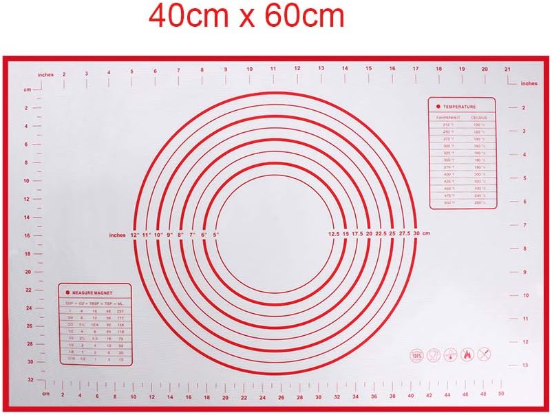 Baking Pastry Tools, Cooking Tools Cake Liners Pads Kneading Dough Baking Mat Non Stick Rolling Pad Silicone(40cm x 60cm)