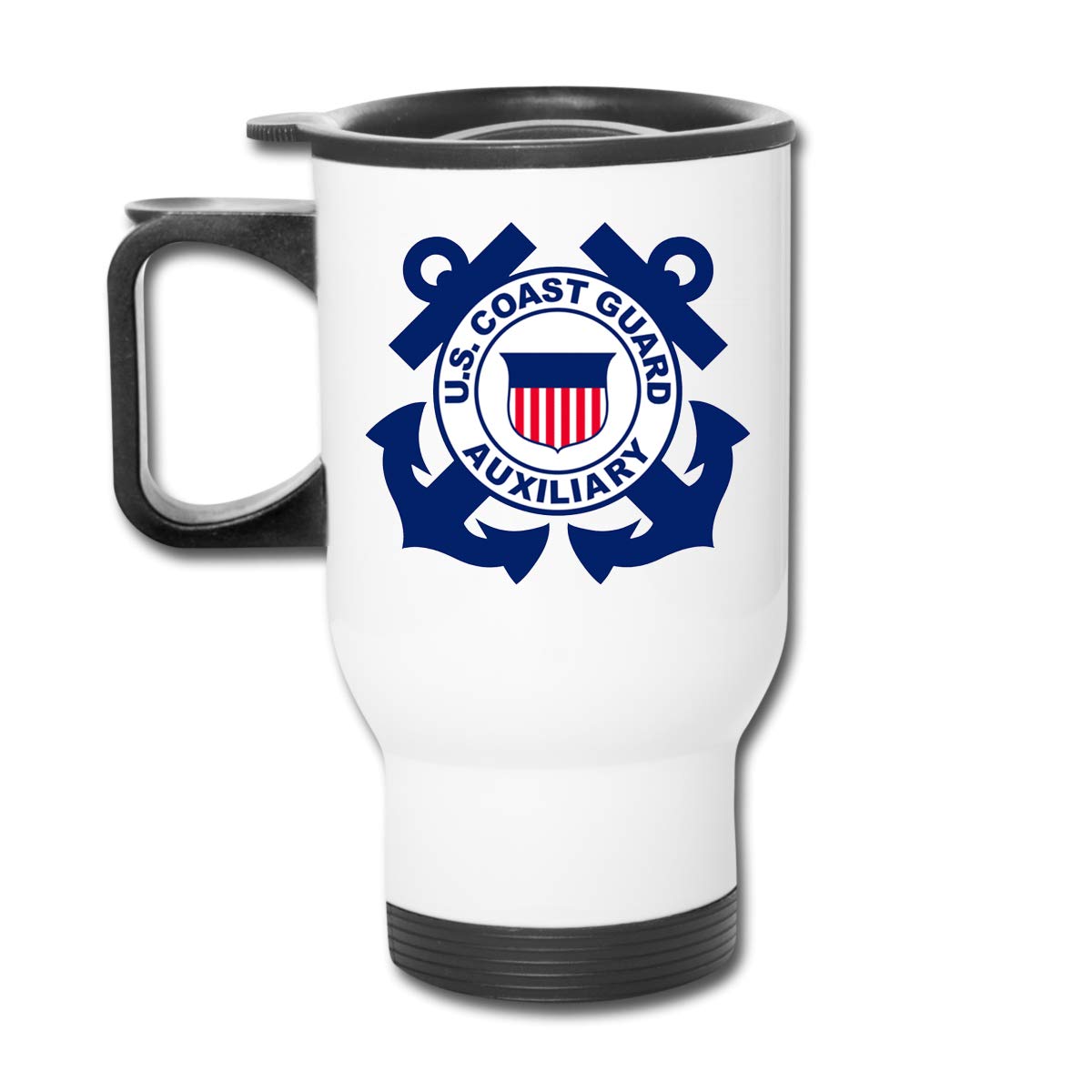 United States Coast Guard Auxiliary Vector Stainless Steel Travel Cup Mug Car Cup Gift 13.5 Oz Car Cup Thermos Tumbler Car Cup