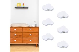 CCHHYYT Stargallery 6 Pieces Cute Cartoon Shape Knobs for Furniture Soft Rubber Knobs for Cabinet Drawer Dresser Closets Organizer Desk Box Bookcase (White, Cloud)