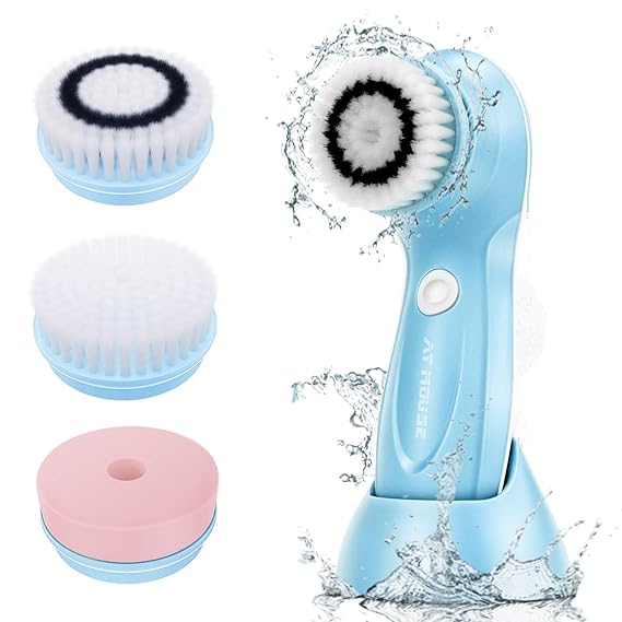 UPGRADE Facial Cleansing Brush Rechargeable, Electric Face